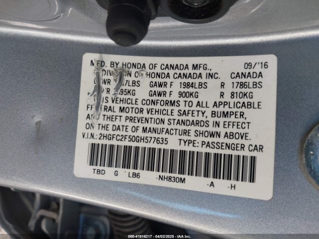 2HGFC2F50GH577635 Honda Civic Lx