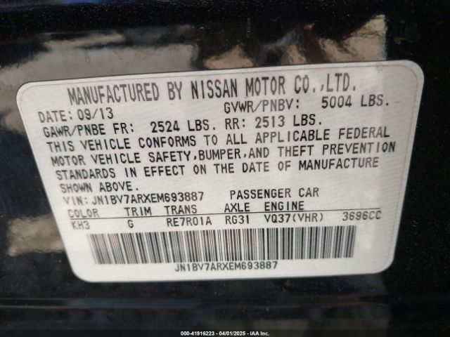 JN1BV7ARXEM693887 Infiniti Q50 Premium/sport
