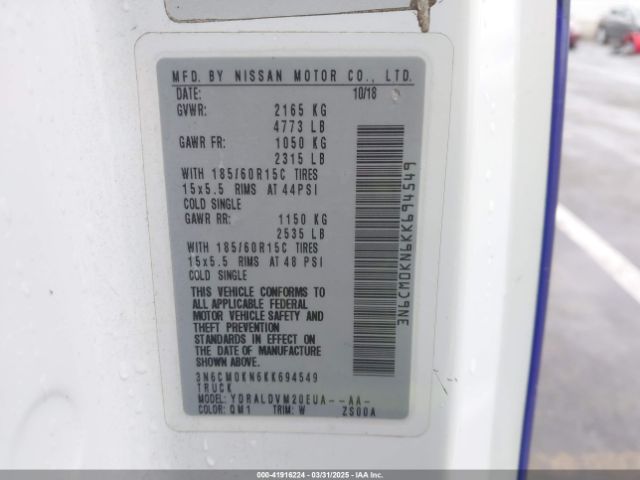 3N6CM0KN6KK694549 Nissan Nv200 S
