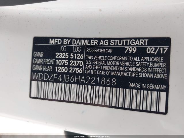 WDDZF4JB6HA221868 Mercedes-Benz E 300