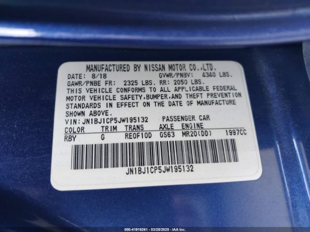 JN1BJ1CP5JW195132 Nissan Rogue Sport S