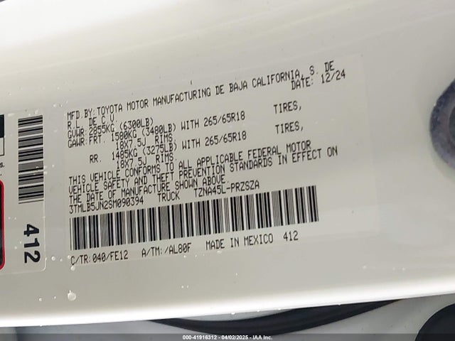 3TMLB5JN2SM090394 Toyota Tacoma Trd Sport 4wd