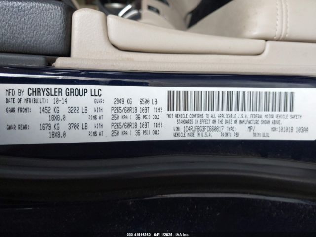 2015 JEEP GRAND CHEROKEE 1C4RJFBG3FC660817 Photo 8