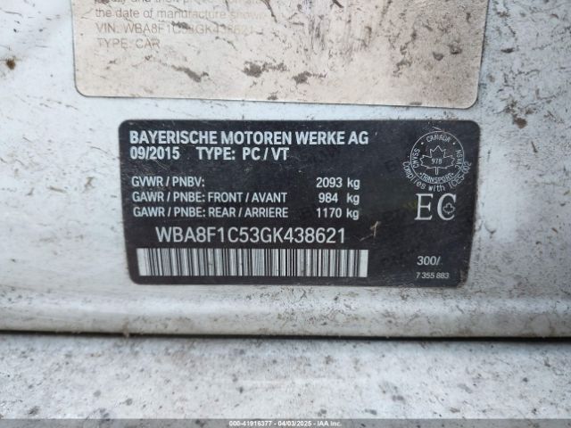 WBA8F1C53GK438621 BMW 328d Xdrive