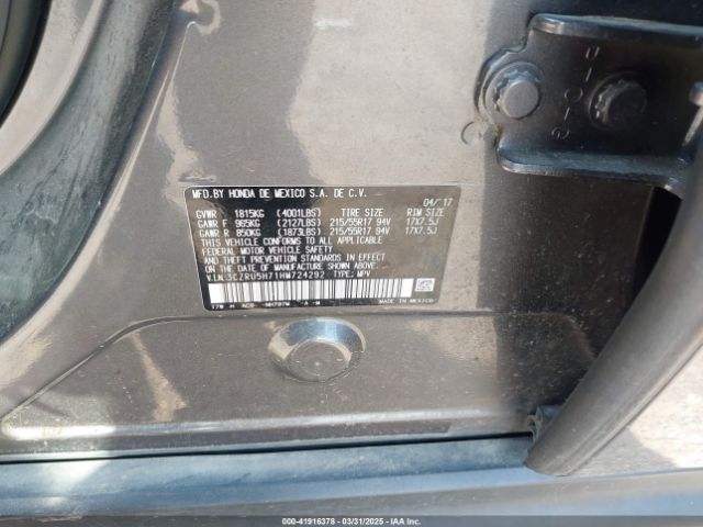 3CZRU5H71HM724292 Honda Hr-v Ex-l