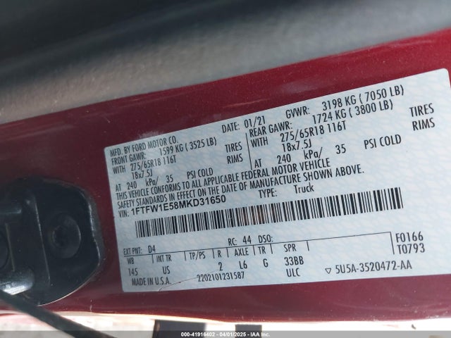 Ford F-150 Xlt 2021 1FTFW1E58MKD31650 Image 9