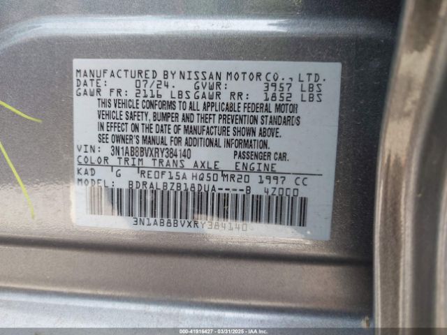 3N1AB8BVXRY384140 Nissan Sentra S Xtronic Cvt
