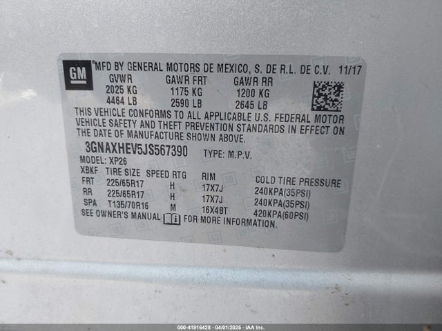 Chevrolet EQUINOX LS 2018 3GNAXHEV5JS567390 Image 9