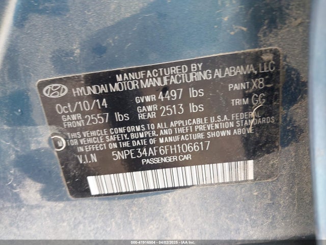 5NPE34AF6FH106617 Hyundai Sonata Sport
