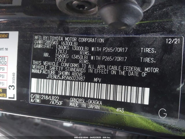 JTENU5JR5N6023987 Toyota 1gr-fe
