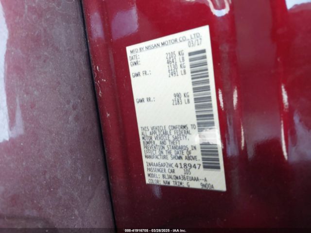 1N4AA6AP2HC418947 Nissan Maxima 3.5 S
