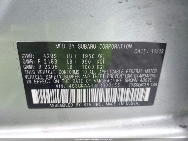 4S3GKAA66K3608155 Subaru Impreza 2.0i