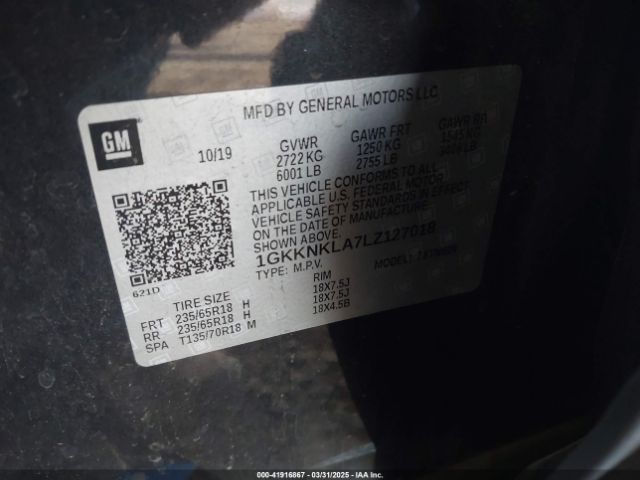 1GKKNKLA7LZ127018 GMC Acadia Fwd Sle