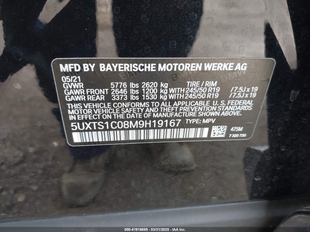 5UXTS1C08M9H19167 BMW X3 Phev Xdrive30e