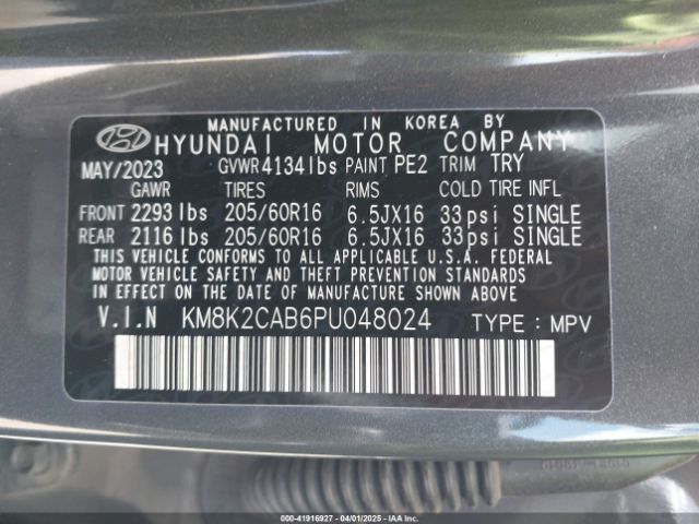 KM8K2CAB6PU048024 Hyundai Kona Se