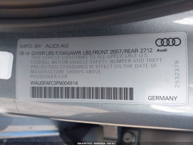 WAUGFAFC3FN004914 Audi A6 2.0t Premium
