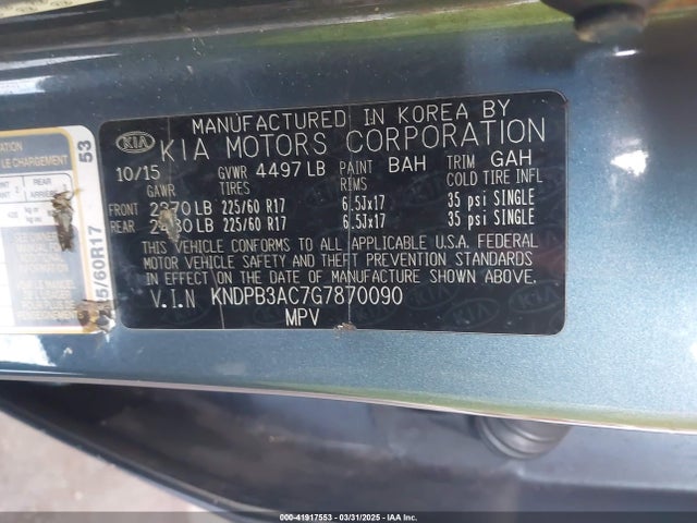 KNDPB3AC7G7870090 KIA Sportage Lx
