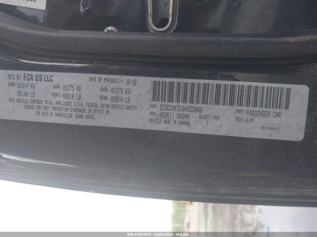 2016 CHRYSLER 300C 2C3CCAEG1GH333866 Photo 8