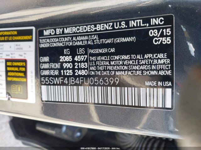 55SWF4JB4FU056399 Mercedes-Benz C 300 Luxury/sport