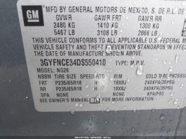 2013 CADILLAC SRX 3GYFNCE34DS550410 Photo 8