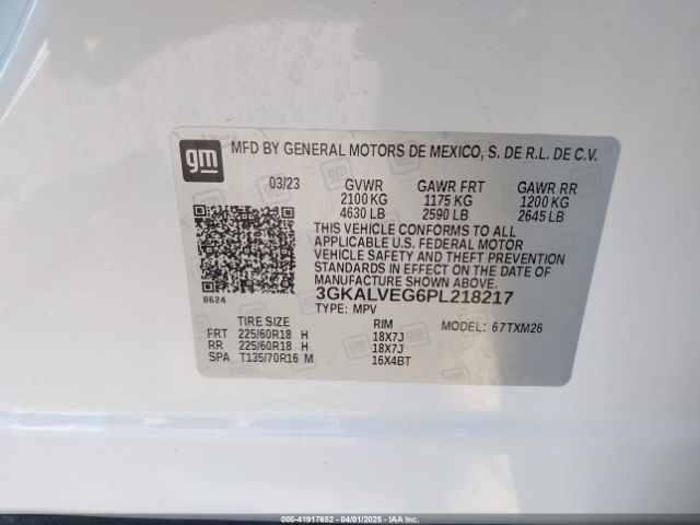 3GKALVEG6PL218217 GMC Terrain Awd Slt