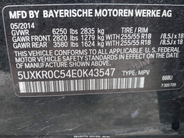 5UXKR0C54E0K43547 BMW X5 Xdrive35i