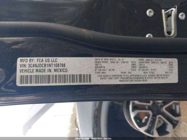 3C4NJDCB1NT108788 Jeep Compass Limited 4x4