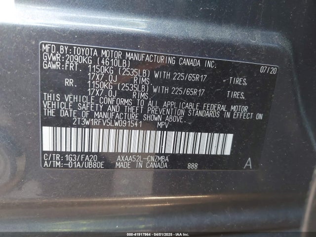 Toyota Rav4 Xle 2020 2T3W1RFV5LW091541 Image 9