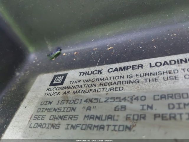 1990 GMC SIERRA 1GTDC14K5LZ554340 Photo 8