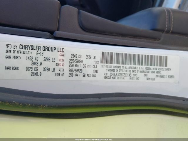 1C4RJFJG3EC213145 Jeep Grand Cherokee Summit