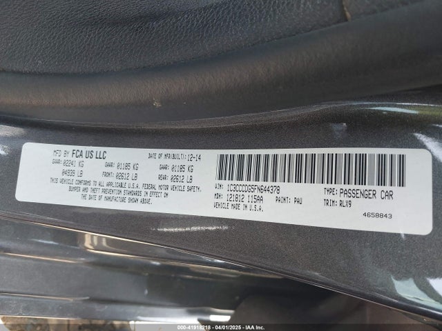 Chrysler 200 S 2015 1C3CCCDG5FN644378 Image 9