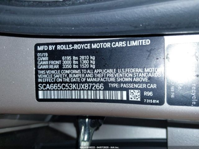 SCA665C53KUX87266 Rolls-Royce Wraith