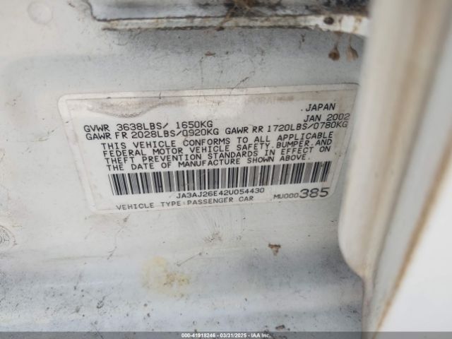 2002 MITSUBISHI LANCER JA3AJ26E42U054430 Photo 8