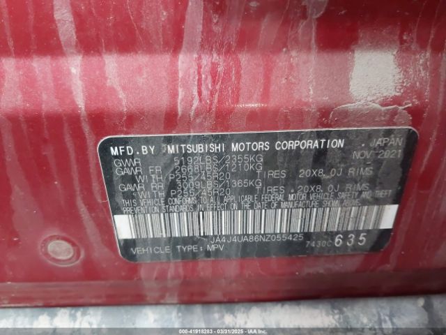 2022 MITSUBISHI OUTLANDER JA4J4UA86NZ055425 Photo 8