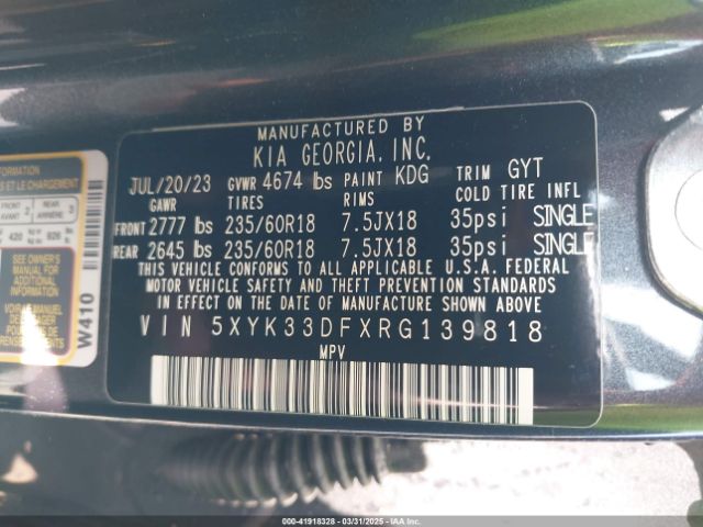 5XYK33DFXRG139818 KIA Sportage Ex