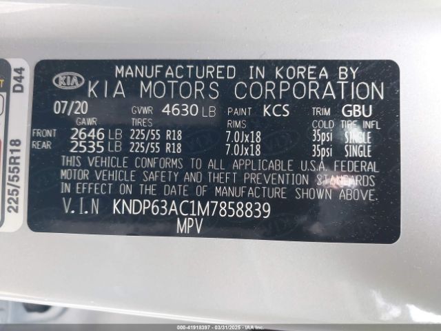 KNDP63AC1M7858839 KIA SPORTAGE S