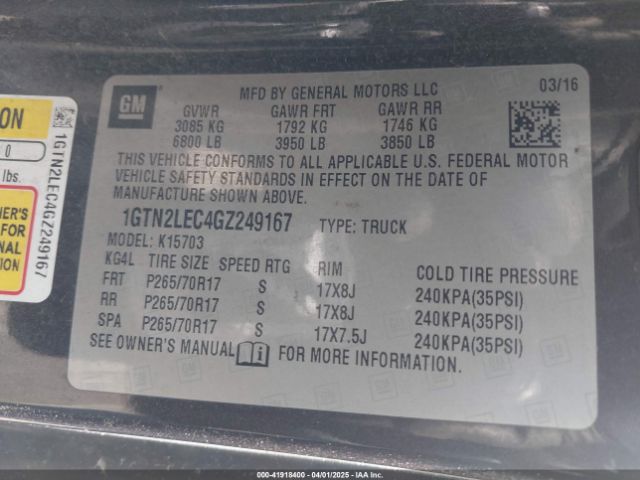 1GTN2LEC4GZ249167 GMC SIERRA 1500