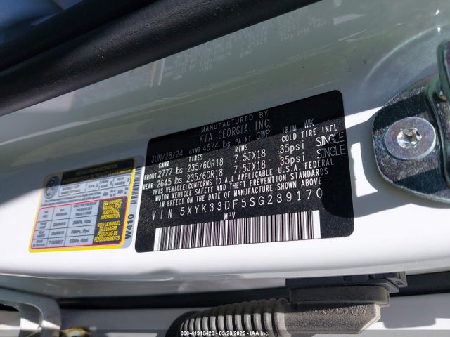 5XYK33DF5SG239170 KIA gdi theta iii