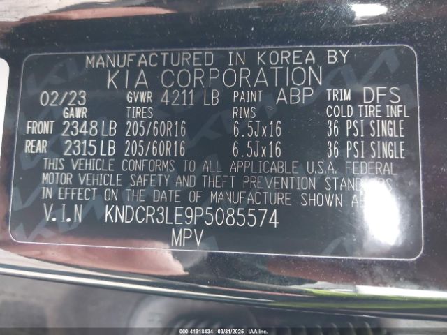 KNDCR3LE9P5085574 KIA NIRO EX