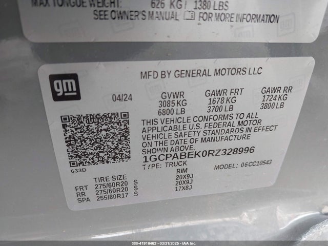 1GCPABEK0RZ328996 Chevrolet Silverado 1500 2wd  Short Bed Custom