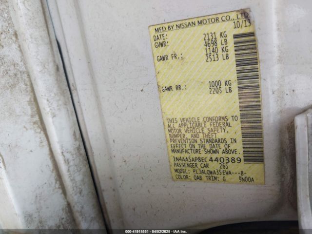 1N4AA5AP8EC440389 Nissan Maxima 3.5 S
