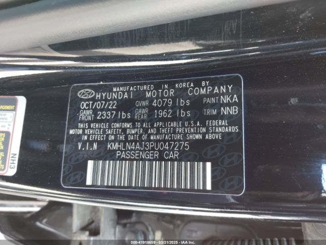 KMHLN4AJ3PU047275 Hyundai Elantra Hybrid Limited