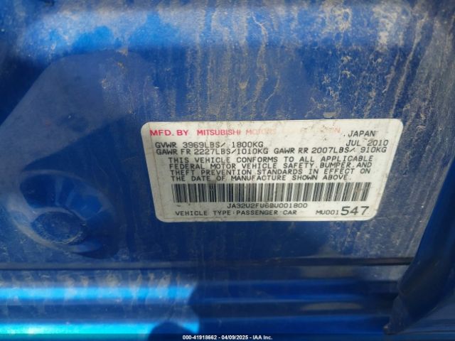 2011 MITSUBISHI LANCER JA32U2FU6BU001800 Photo 8