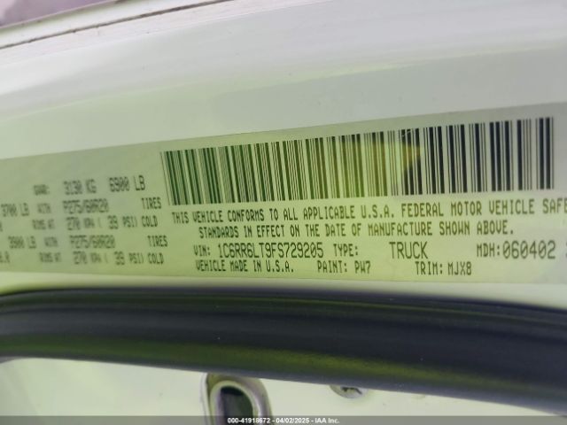1C6RR6LT9FS729205 RAM 1500 Big Horn