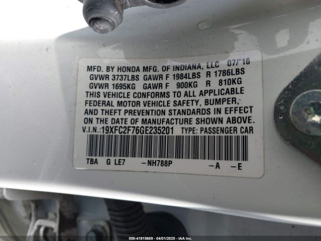 19XFC2F76GE235201 Honda k20c2