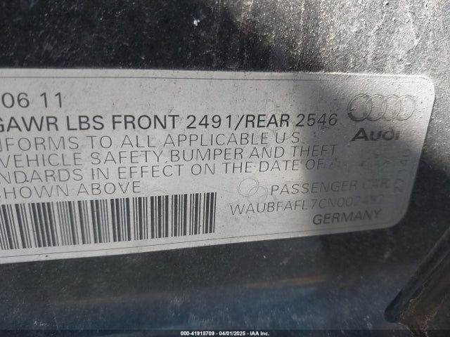 2012 AUDI A4 WAUBFAFL7CN002492 Photo 8
