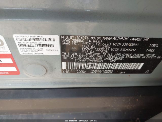 2T3W1RFV4NW185624 Toyota Rav4 Xle