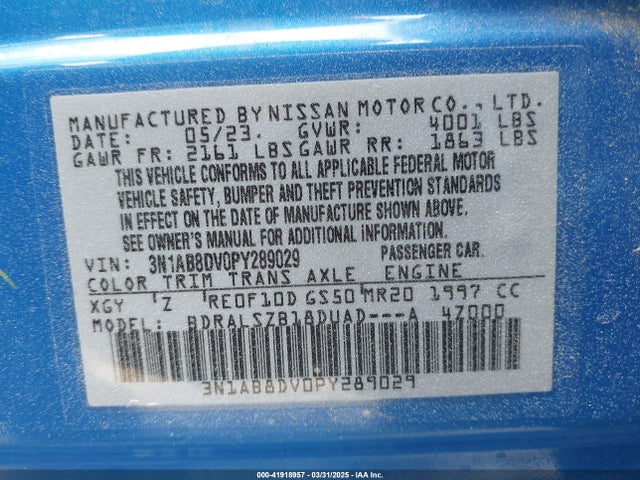 Nissan Sentra Sr Xtronic Cvt 2023 3N1AB8DV0PY289029 Image 9