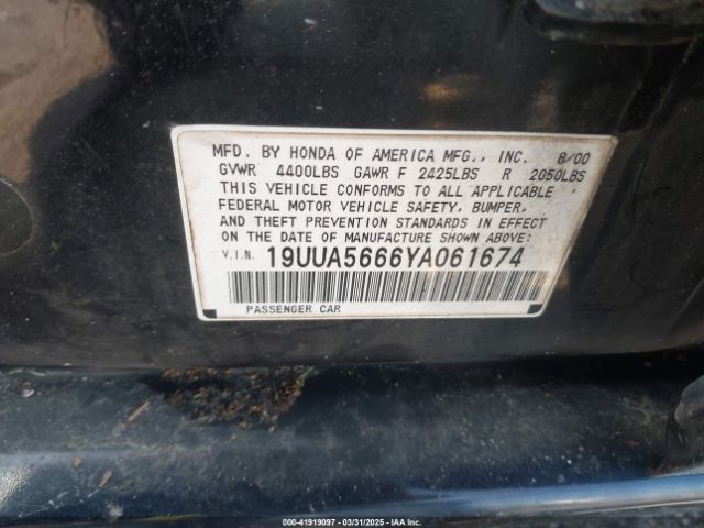 2000 ACURA TL 19UUA5666YA061674 Photo 8