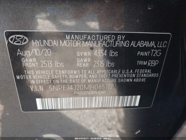 2021 HYUNDAI SONATA 5NPEJ4J20MH065112 Photo 8